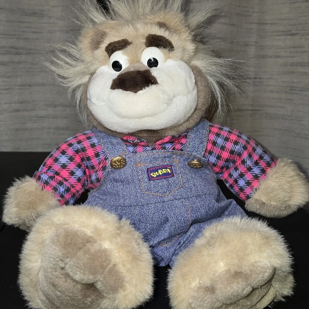 Vintage 1997 Bubba Plush Toy in Overalls Works Great But Missing Sunglasses TYCO